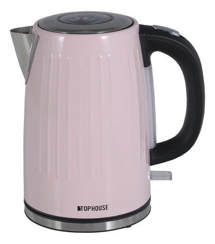 Electric Kettle White Pink Stainless Steel 1.7L 1850W 220V 50Hz 0