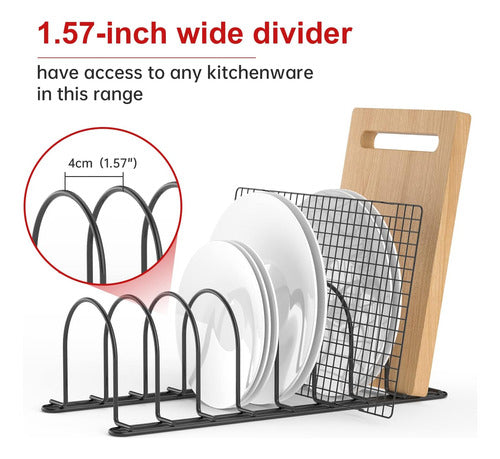 JAQ Kitchen Organizer for Plates and Pot Lids, 8 Compartments 3