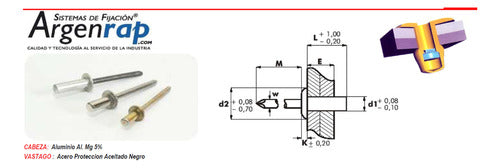 Waterproof Rivet 4x8 Argenrap - 500 Units 3