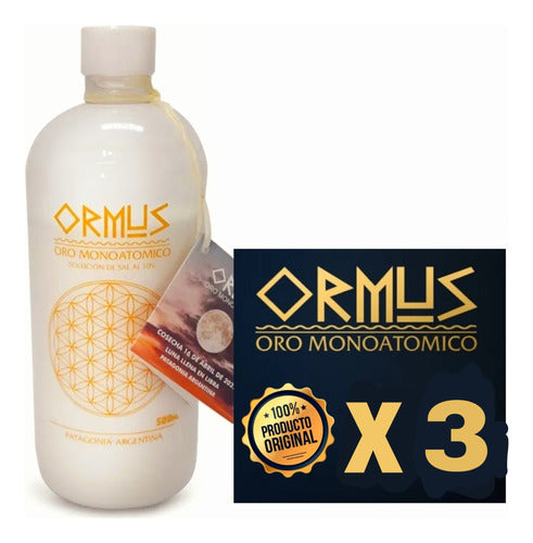 Combo of 3 Ormus 500ml Original Monatomic Gold from Patagonia 0