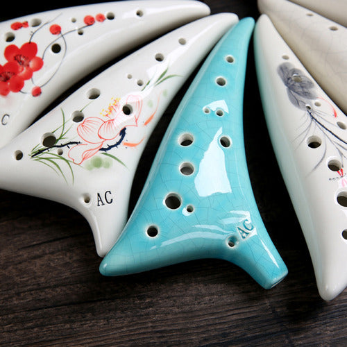 Ocarina Painted 12 Protective With Hand Alto Ceramic Music 2