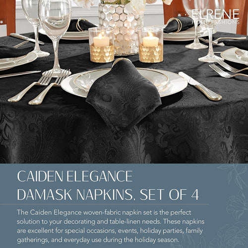 Elrene Home Fashions Caiden Elegance Damask Cloth Napkins 1