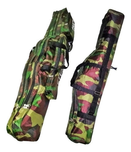 Red Fish Camouflage Fishing Rod Carrier Bag 130 cm with Double Zipper 0