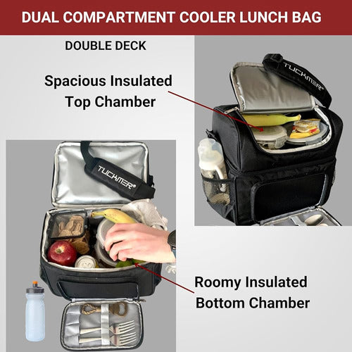 Tuckmer Bolsa De Almuerzo De Doble Compartimento, Bolsa Hiel 1