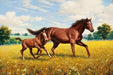 Arthur Sarnoff - Caballo Y Potrillo Campo - 45x30 Cm 0