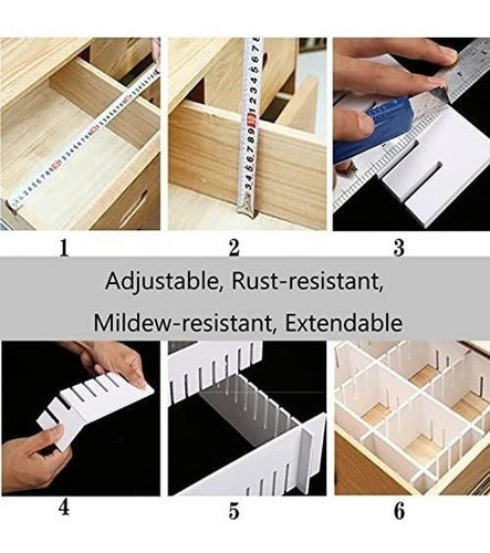 8 Separadores Organizadores Para Cajones 42cm*9cm Blanco 2