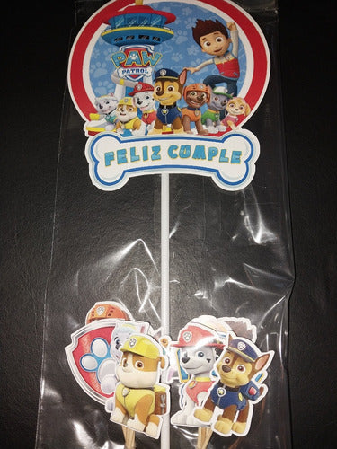 Adorno Para Torta Paw Patrol + 10 Pinches Para Cupcake 1