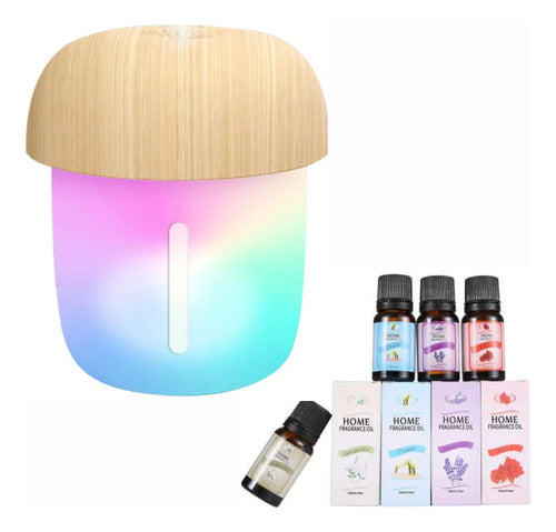 Humidificador Difusor Perfumador Ambiente + 4 Aceites Aromas 0