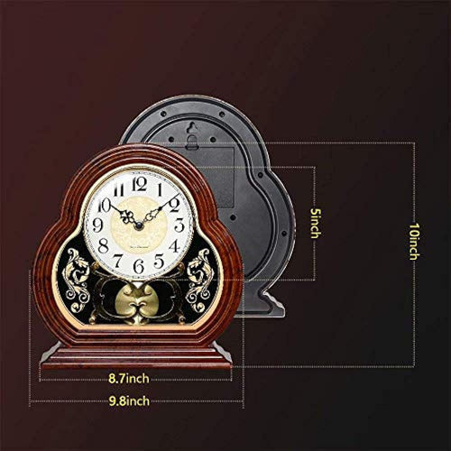 Beesealy Retro Table Clock 10 Inches, Silent, Suitable 4