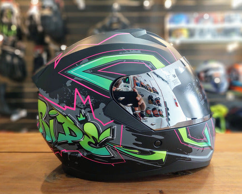 MAC Helmets M67 BASS Graffiti Black/Pink Edition with Visor 1