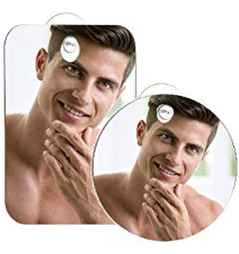 Q-bics Fog-Free Shower Shaving Mirror Set of 2 3