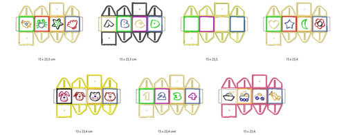 7 Embroidery Machine Matrices - Educational Games / Cubes Set 1