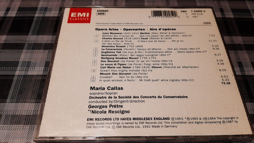 María Callas - Massent Mozart- Emi Classics - Cd Import Alem 1