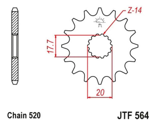 JT Pinion Yamaha YZ 125 Gas 125EC 03 11 564.13 1