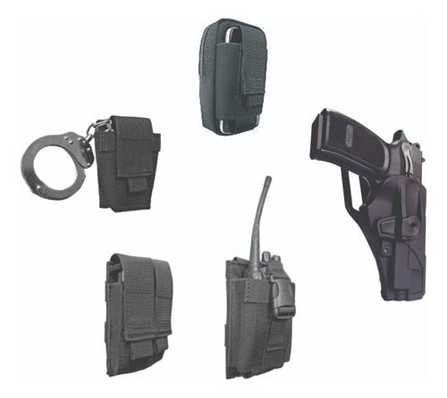 Kit Correaje Tactico Pouch Molle + Pistolera Polimero 0