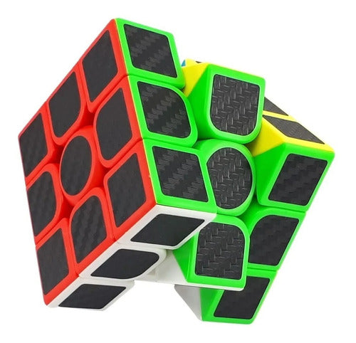 Qiyi Cubo Rubik 3x3 Fibra De Carbono 3x3x3 Stickerless Ingenio 1