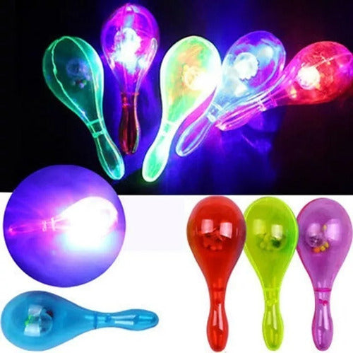 Maracas Luminosas Led Multicolor Cotillon Luminoso X12 0