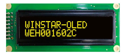 Weh001602 Display Oled 16x2 Caracteres Amarillo 5v C/pol 0