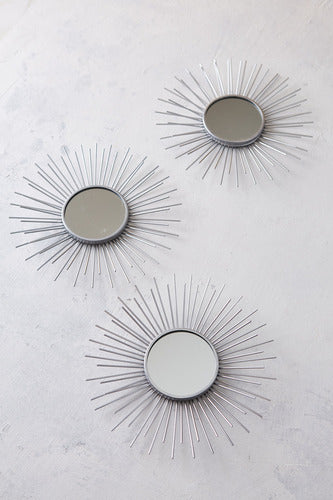 Binah Deco Set of 3 Mirrors Silver 25x25 0