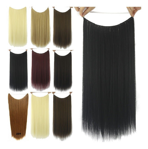 Invisible Thread Hair Curtains Headband 6-Layer Hair Extensions 5