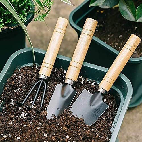 FANCYWOLF Gardening Tool Set (6 Pcs) Spade Shovel Rake For Garden Plants Care 3