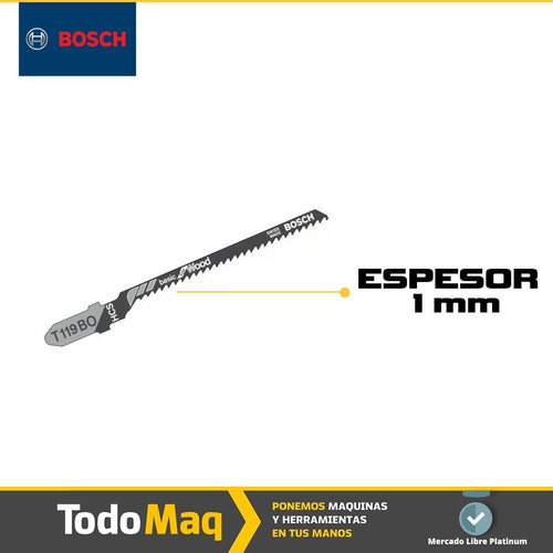 Kit Set 5 Hojas Sierra Caladora Bosch Madera T119bo 3