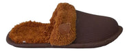 Luxurious Men's Warm Plush Slippers with Faux Fur Lining and Anti-slip Rubber Sole 1