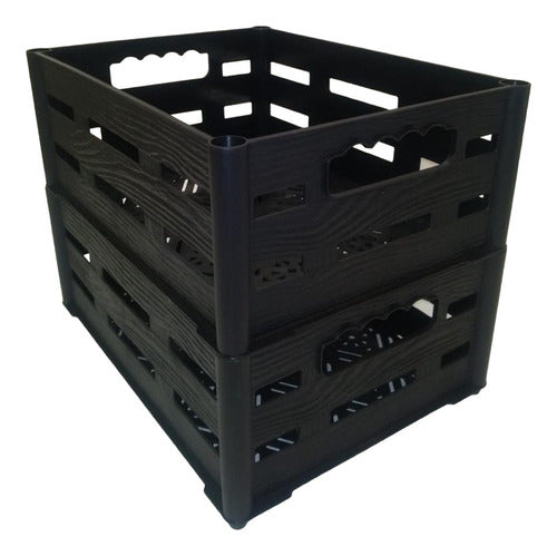 Franca Plastica Cajon Plastico Decoracion Organizador Negro X 5 Un 1