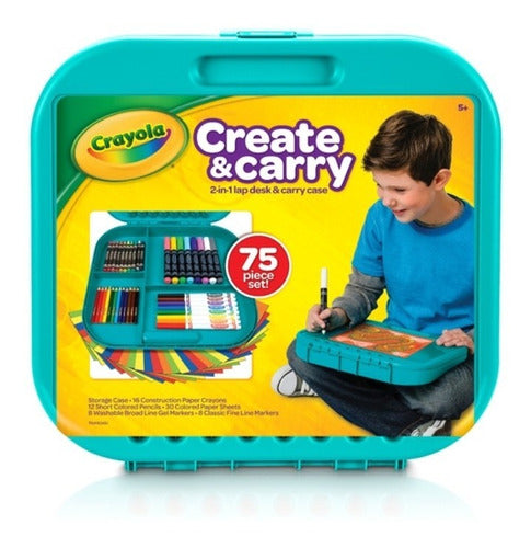 Crayola Create & Carry Art Kit x 75 Pieces - Ideal for Travel 0