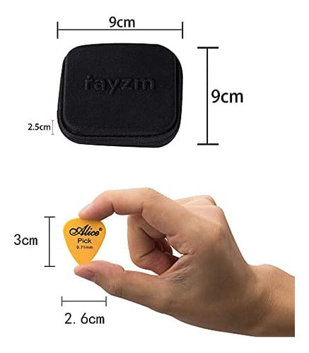 Rayzm Guitar Picks, 50-Piece Set in Durable Fabric Case 3