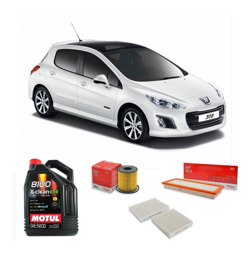 Wega Kit De Filtros Y Aceite Motul 5W30 Peugeot 308 Sport 1.6 Thp 0