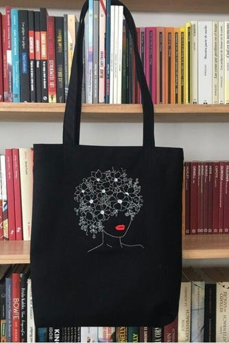 Queridos Terrícolas Tote Bag Bolsa Gabardina Bordado Mujer Flores 2 1