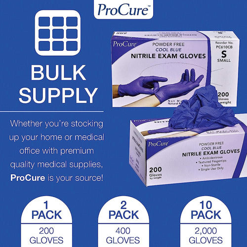 ProCure Exam Medical Disposable Nitrile Gloves Large, 400 Count 2