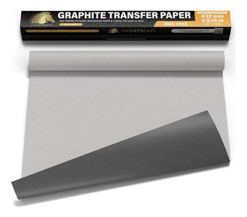 MyArtscape Graphite Transfer Paper Roll, 43cm x 45m, Ideal for Drawing 0