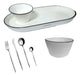 GALARIO PRODUCTOS Set X7pz Ceramica Plato Dip Cazuela Cubiertos Metal 0