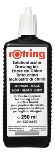 Rotring China Ink 250ml Black for Fountain Pen Isograph 2