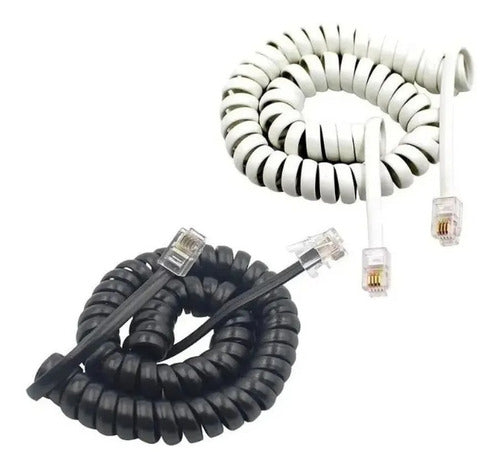 White Coiled Telephone Cable 4 Meters - Belgrano 0