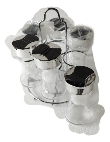 Selecta Set Especiero De 6 Piezas Vidrio Con Soporte En Caja Selecta 2