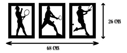 Nadal Djokovic Federer Black Wall Art Set 3 Units 3