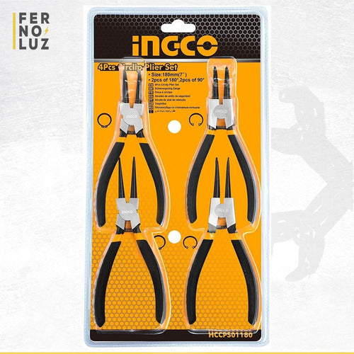 Ingco Seeger Clip Pliers Set 4 Reinforced Safety 2