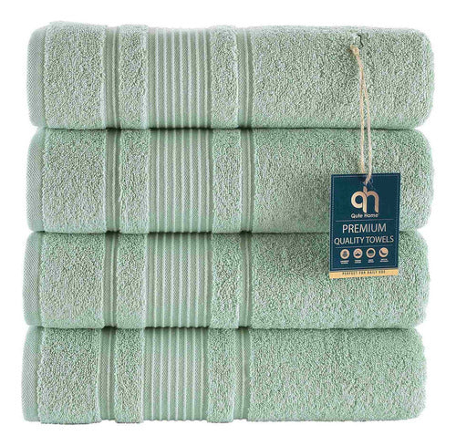 Qute Home Luxury 4-Piece Bath Towel Set, 100% Turkish Cotton 0