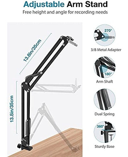 Innogear Soporte De Micrófono Ajustable Para Bola De Nieve A 1