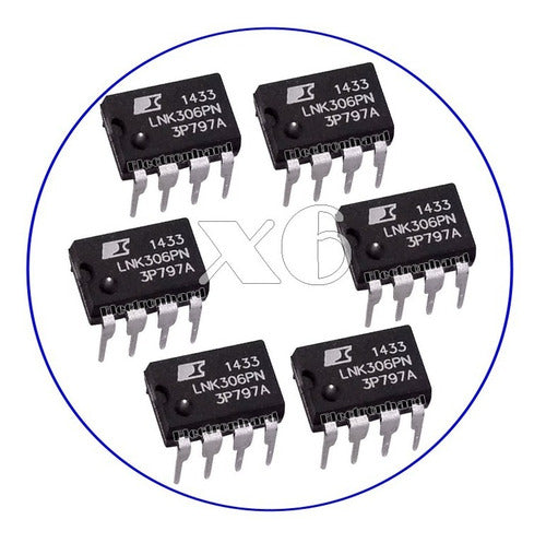 Power Integrations Set of 6 LNK306PN Low Power Off-Line Switcher 0