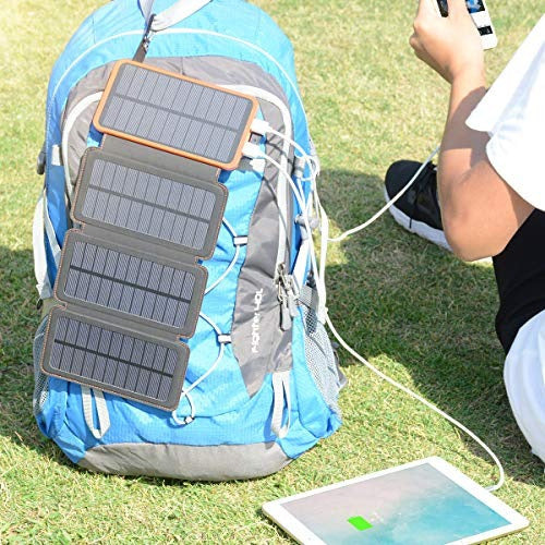 Cargador Solar 25000mah, Feelle Banco De Energía Solar Con 4 3