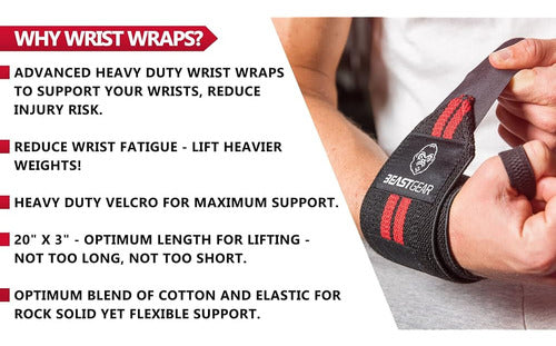 Beast Gear Wrist Wraps Para Levantamiento De Pesas - Correas 1