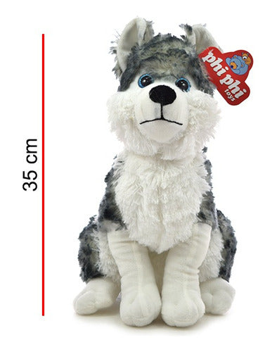 Phi Phi Toys Sitting Siberian Dog Plush 35 Cm 1