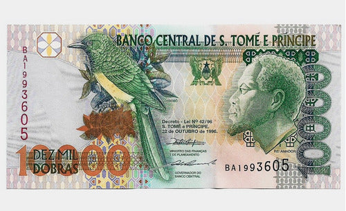 Fk Billete San Tomas Y Pricipe 10000 Dobras 1996 P-66b U N C 0