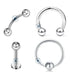 Bavasapiercing Set of 4 Eyebrow, Labret, Barbell, Bull Cone Piercings in Surgical Steel 1