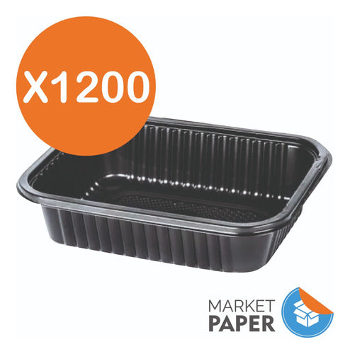 Market Paper Heavy Duty Black Disposable Tray 105 Micro - Delivery X1200 1