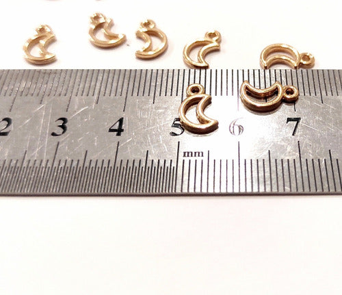 25 Mini Metal Crescent Moon Charms - Bijou Crafting Supplies 2